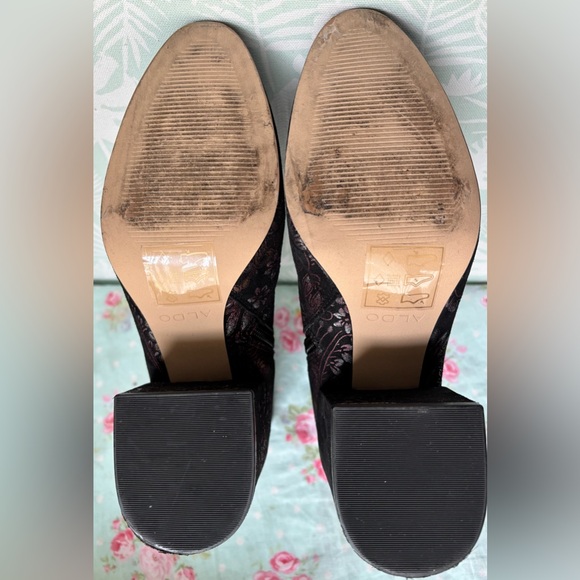 Aldo Demarais Paisley Floral Printed heeled ankle boots Size 8.5 - Picture 8 of 10